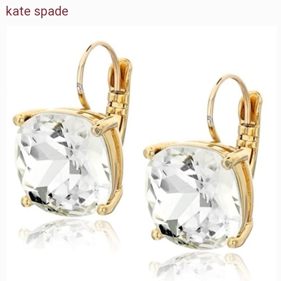 kate spade Square Crystal Leverback Earrings